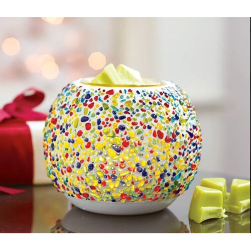 Partylite Scentglow Electric Warmer Confetti Multicolor Mosaic Design
